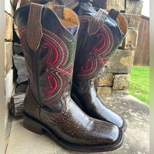 Men's Cowboy Western Rodeo Boots W/Red Stitch detail NWB Sz-28 (US 9.5) locBB